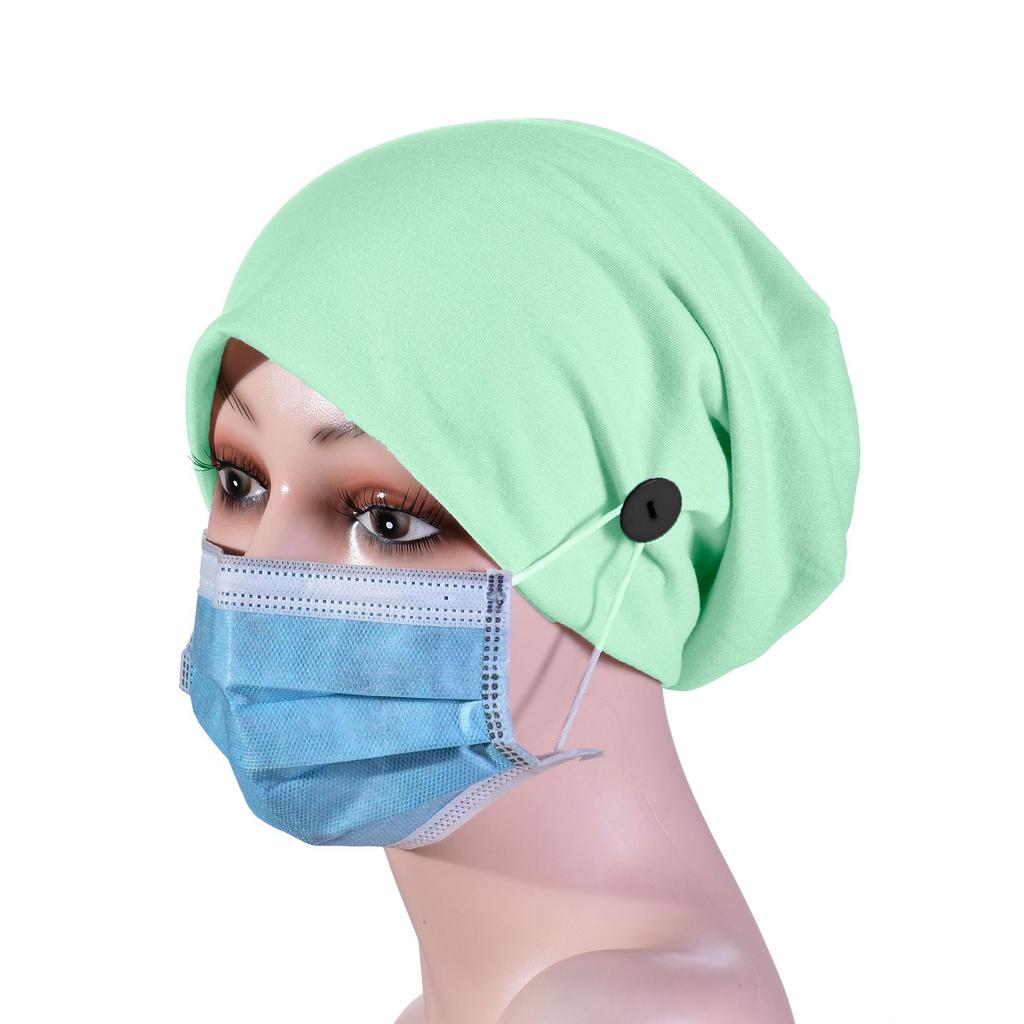 Button cap Anti-strangle ear headgear, cotton mask cap Double-layer headgear with sports cap