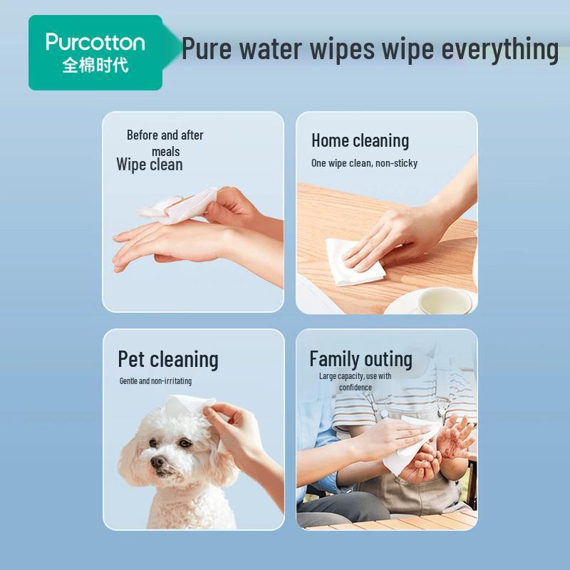 PurCotton Cotton Soft Facial Wipes