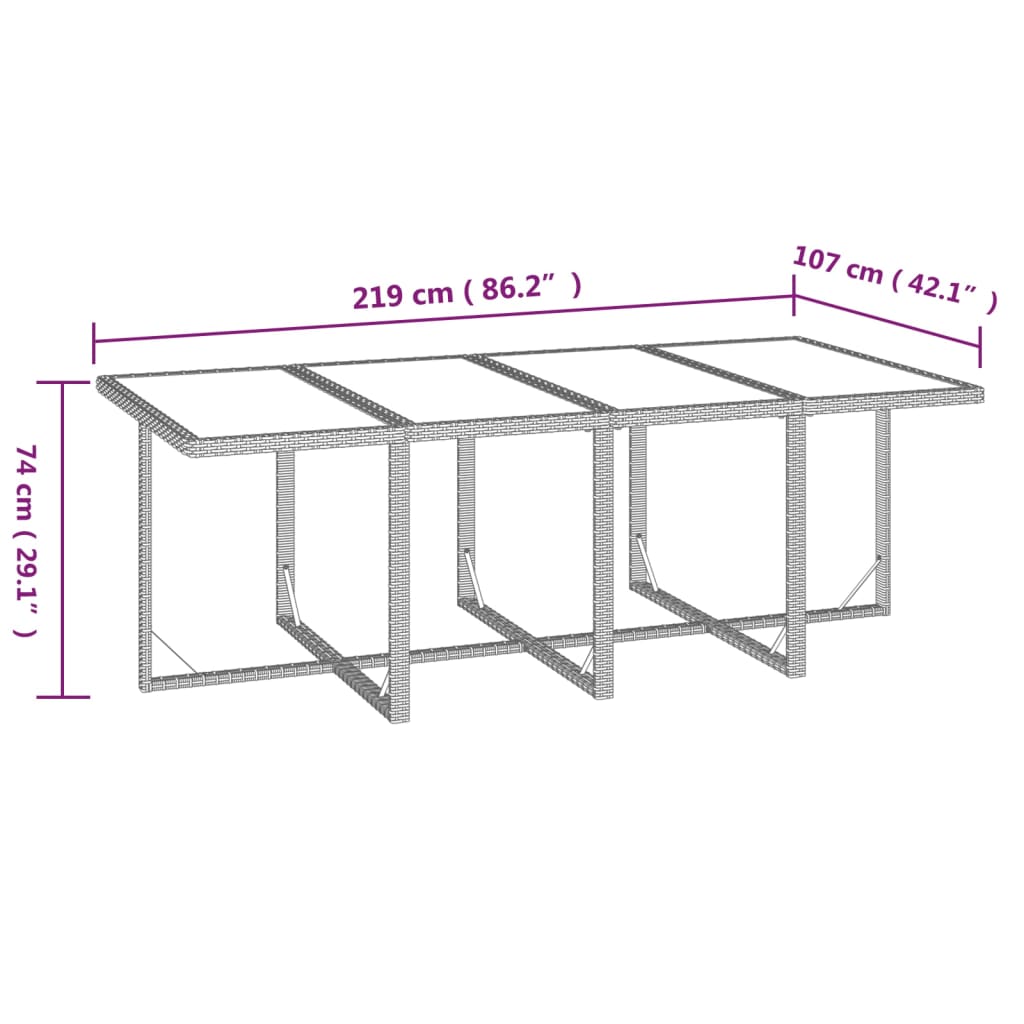 9 piece garden dining set with cushions poly rattan black