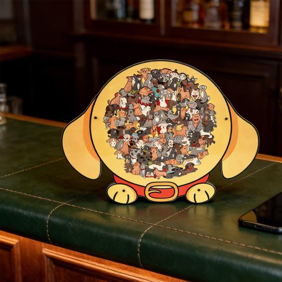 135 шт./набор Деревянный пазл в форме собаки Тренировка логики Деревянная головоломка с животными Игра Образовательная Сложная