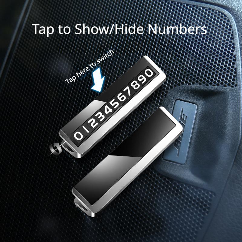 Автомобильная временная парковочная карта, универсальная вращающаяся номерная табличка для телефона, алюминиевые наклейки, парковочная остановка в автомобильном Стайлинге, автоаксессуары