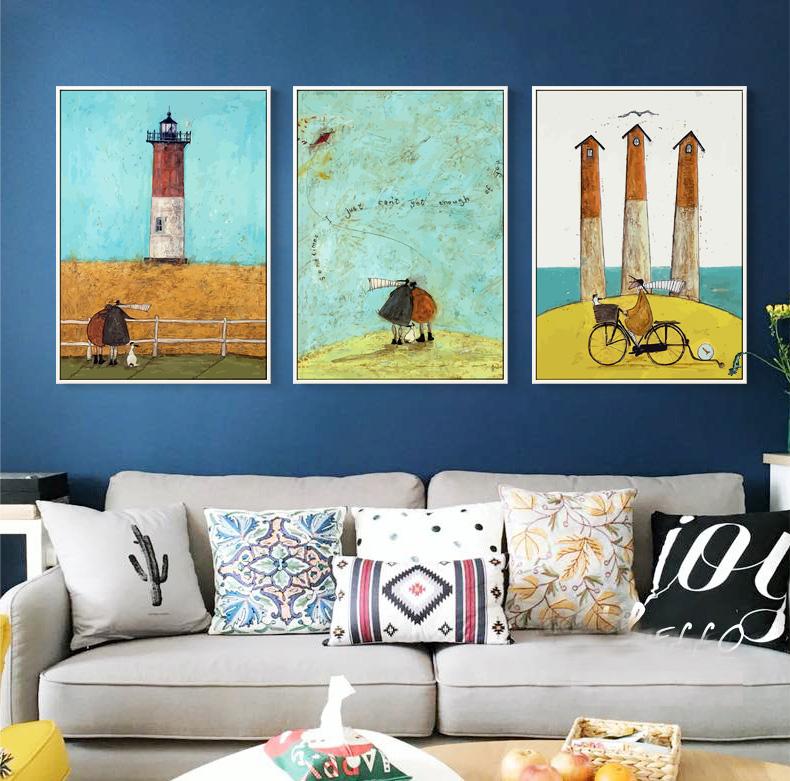 Maeham Nordic Family Happy Рисунок Холст Картина Плакаты Возврат Настенный художественный постер для Morden Гостиная Домашний декор