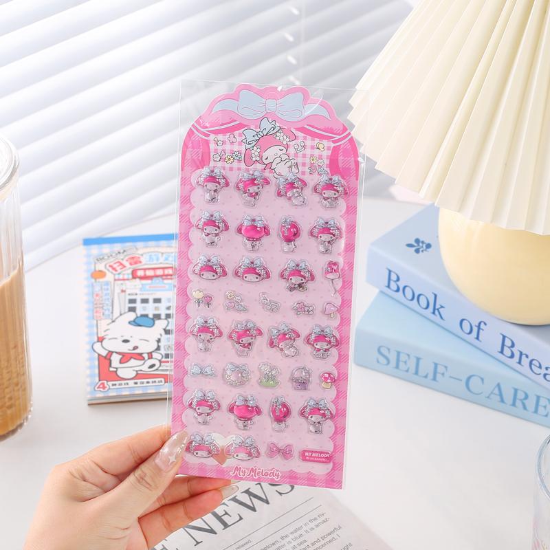 Аниме Sanrio Hello Kitty Kuromi Наклейки Cinnamoroll My Melody Мультяшные Мобильные Креативные Наклейки для Украшения Подарок на День Рождения Девочке 3D Безопасные для Детей