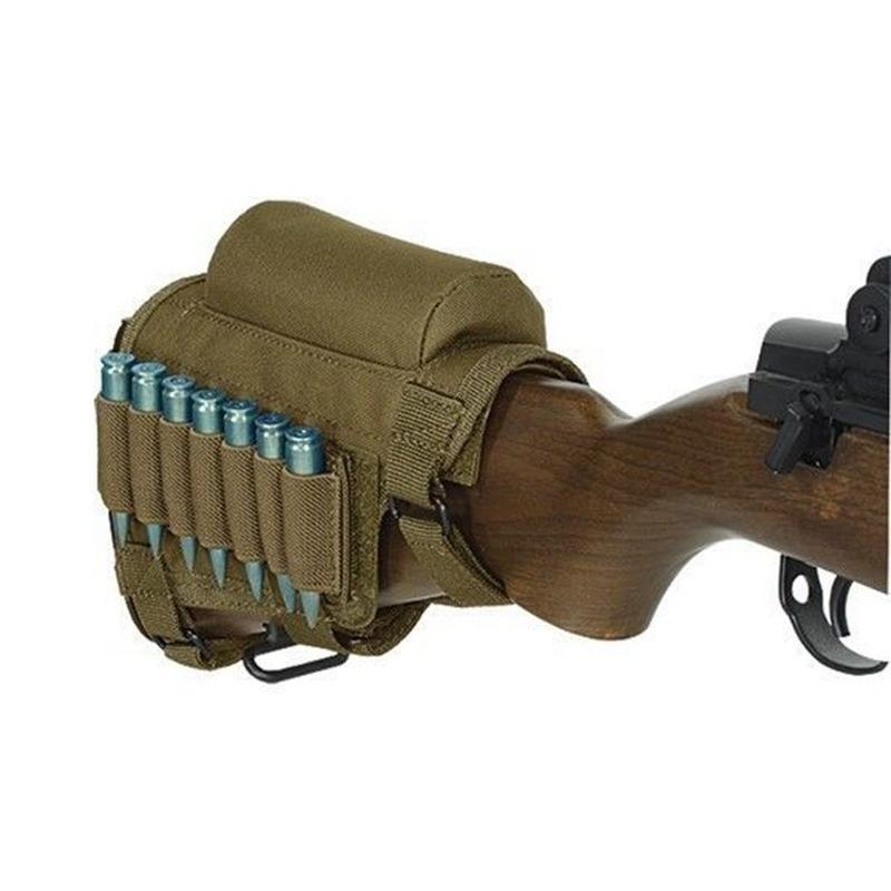 Adjustable Outdoor Tactical Buttstock Bullet Bag Military Airsoft Rifle Cartridges Accessories Bag Hunting Gun Bullet Pouches
