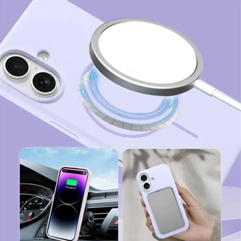 Оригинальный Магнитный Чехол из Жидкого Силикона Для iPhone 15 16 Plus 14 11 12 13 16 Pro Max Magsafe Беспроводная Зарядка Защита Мягкая Крышка