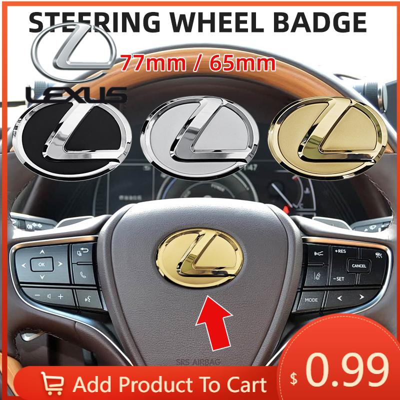 Interior Stickers 65mm 77mm Car Steering Wheel Emblem For Lexus IS ES CT LS NX GX PX GS200t IS250 ES300 LS500 GX470 Chrome DecalSD3