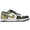 Jordan Air Jordan 1 Abrasion Resistant Low top Vintage Basketball Shoes Unisex Black White Gold 553558-165(Team96-)