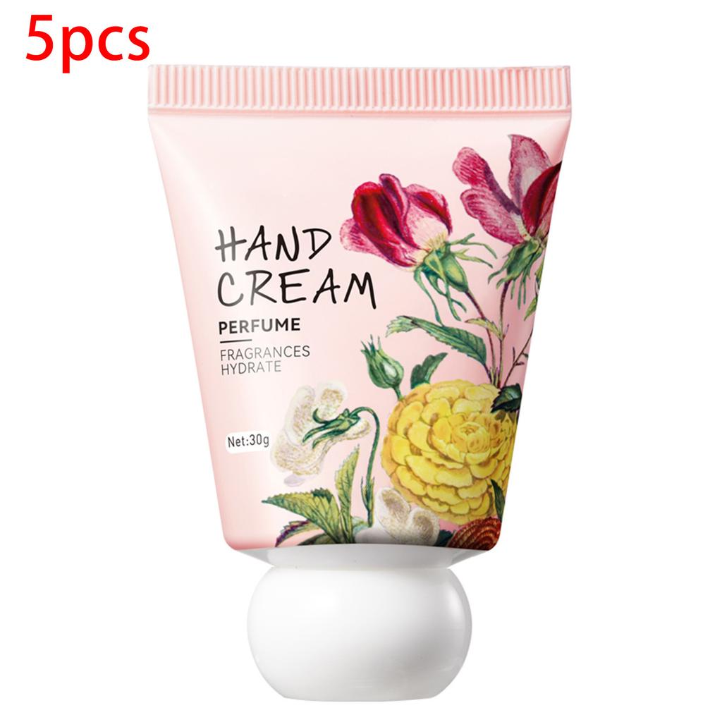 Набор из 5 дорожных кремов для рук с ароматом - Увлажняющий питательный лосьон для сухой кожи, Зимний уход для рук