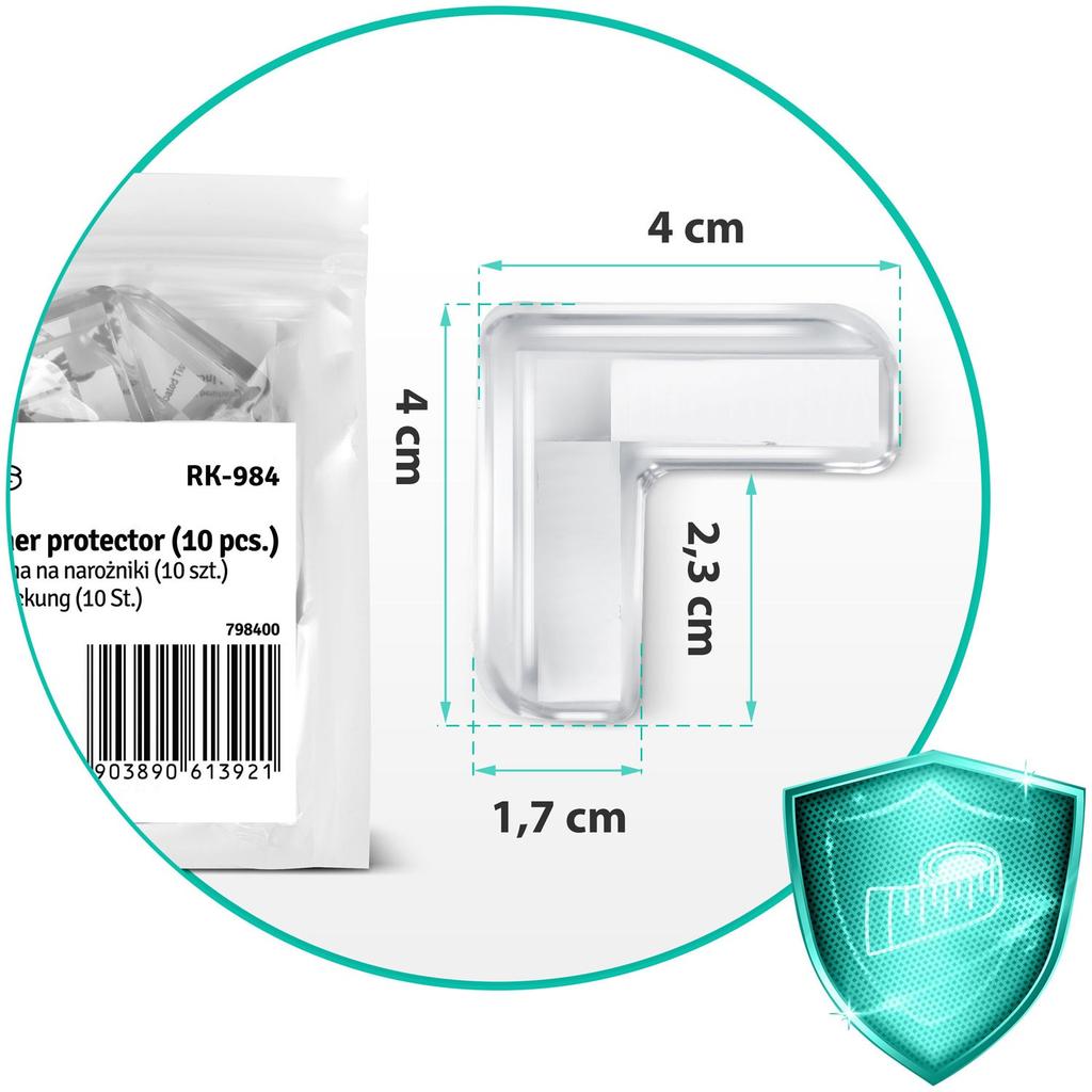 Ricokids 798400 Corner Protectors 10 Pcs Transparent