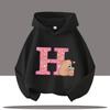 Capybara Hoodie Cute Kawaii Boba Tea Alphabet Letter Heart Pink Black Aesthetic Oversized Casual Sport Sweatshirts