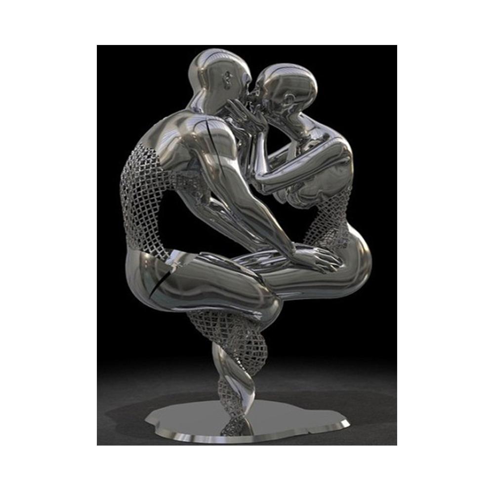 Абстрактная металлическая фигура, скульптура, настенный художественный постер, современный минималистский поцелуй, статуя, фреска, украшение комнаты, холст, живопись, Куадрос