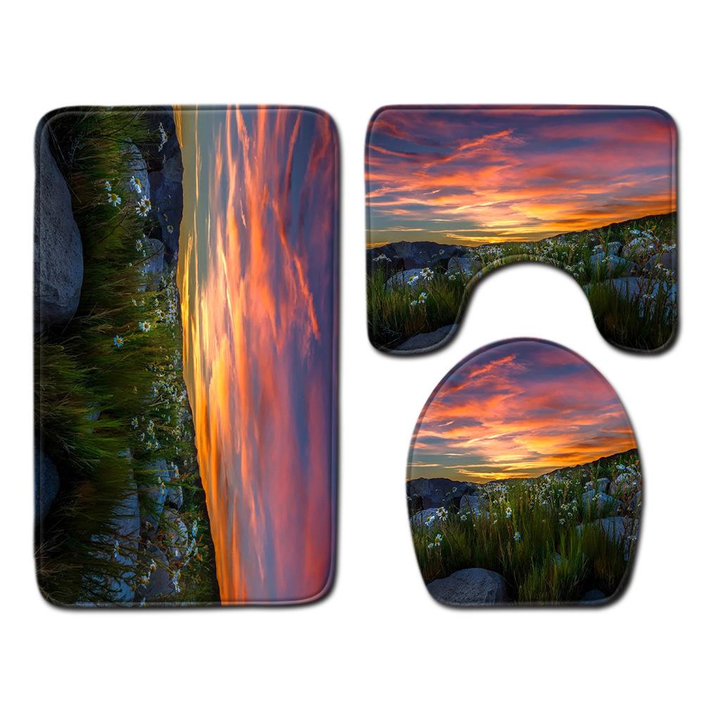 Маленький свежий ванный туалет трехкомпонентный коврик для пола кухня противоскользящий коврик для двери ковер для спальни