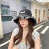 Панама с необработанным краем Джинсовый синий Солнцезащитная шляпа Новая шляпа для защиты от солнца Весенний сезон
