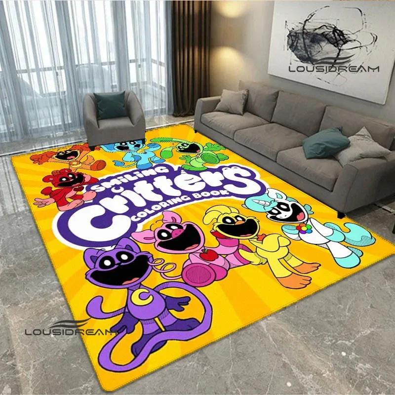 S-smiling critters Cartoon print carpet Non -slip carpet Yoga mat door mat photography props kitchen mat area rug birthday gift