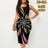Женское платье Sling Summer Rotate Color Lines Print Dresses Tight Sleeveless Slim Fit Sexy Fashion Top Clothing
