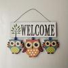 New Pastoral Style Home Accessories Creative Personality Owl Listing Welcome To Welcome Store Wall Hanging