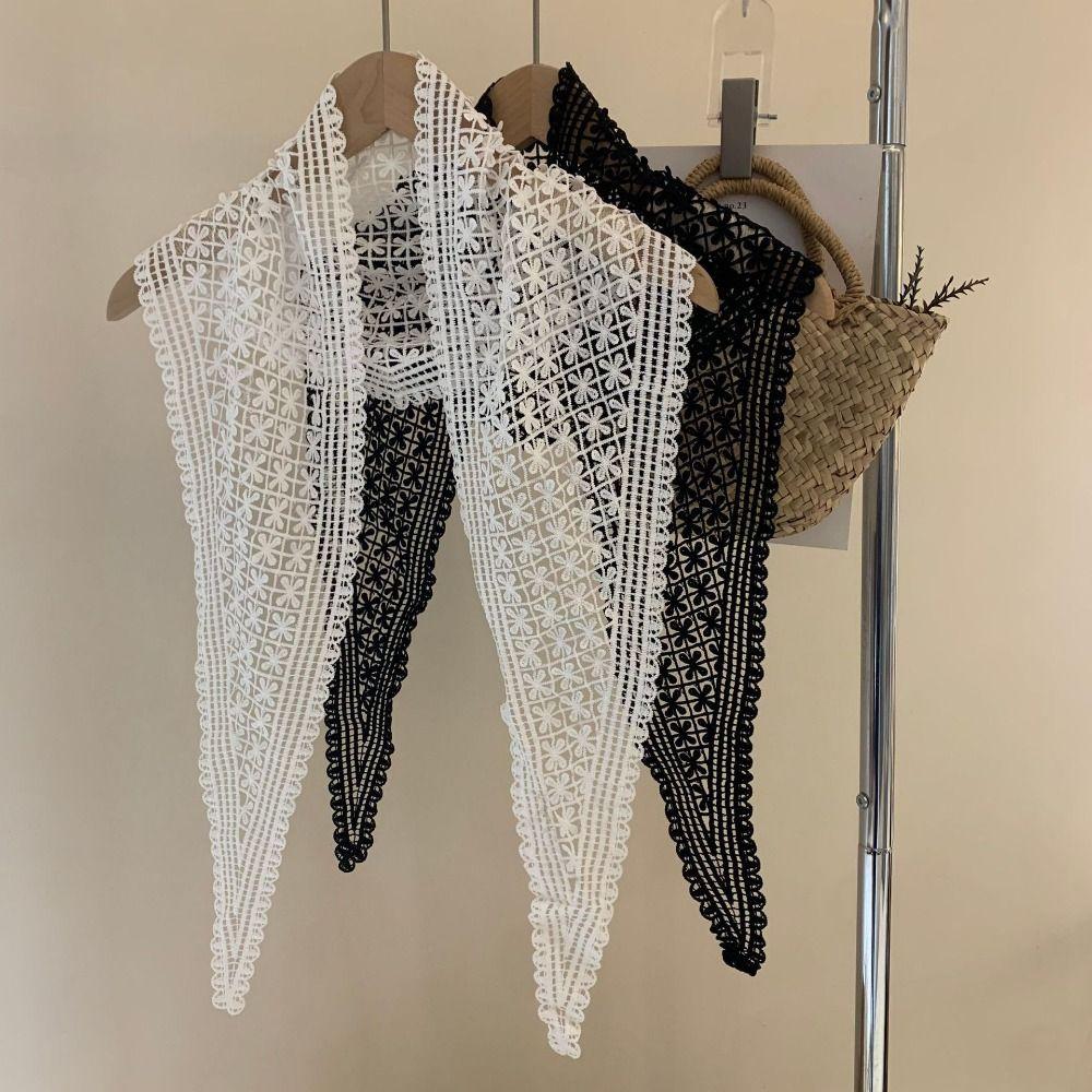 Embroidered Lace Headband Floral Printed Skirt Curtain Elegant Lace Triangle Scarf Ladies