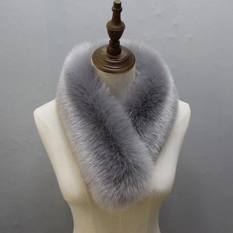 Женский теплый снуд-шарф из искусственного лисьего меха: Толстый галстучный воротник для осени и зимы
