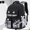 With Rabbit Pendant for Girls Kids Backpack Waterproof School Bag Primary Bow Knot Schoolbag