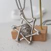 Горячая распродажа ювелирный сплав кулон ретро креативный шестиугольный звездный глаз модный мужской панк ожерелье