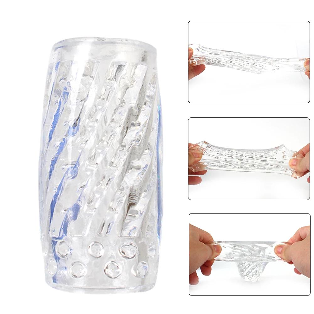 Мужской мастурбатор, вакуумная помпа для пениса, секс-игрушка для мужчин, прозрачная, реалистичная вагина, тренажер для головки пениса, рукав для пениса, упражнение для продления, эротические игрушки