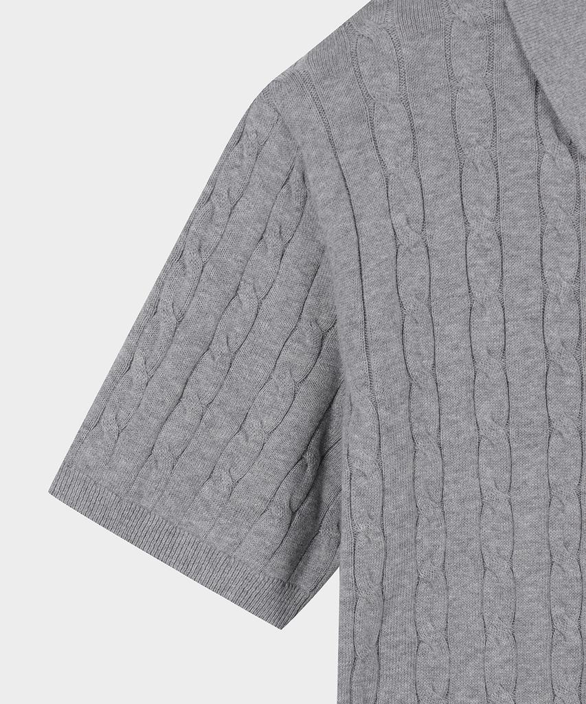 BROOKS BROTHERS Хлопковый свитер-поло с косами, с коротким рукавом (серый) (Bbwtmo204Awfm)