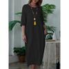 Plus Size Women's Dress Solid Sleeve Round Neck Dresses