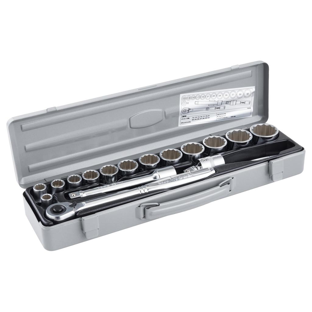TONE Socket Wrench Set 760M Drive Silver Contents 17 Items 12.7mm (1/2")
