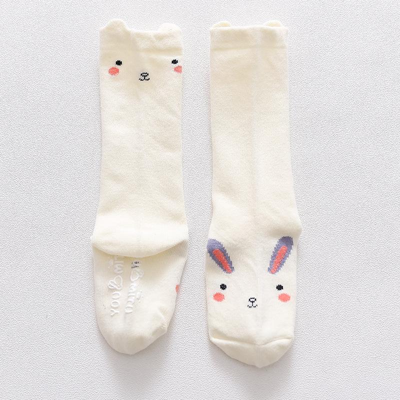 Children's Non-Slip Knee-High Cotton Socks Set