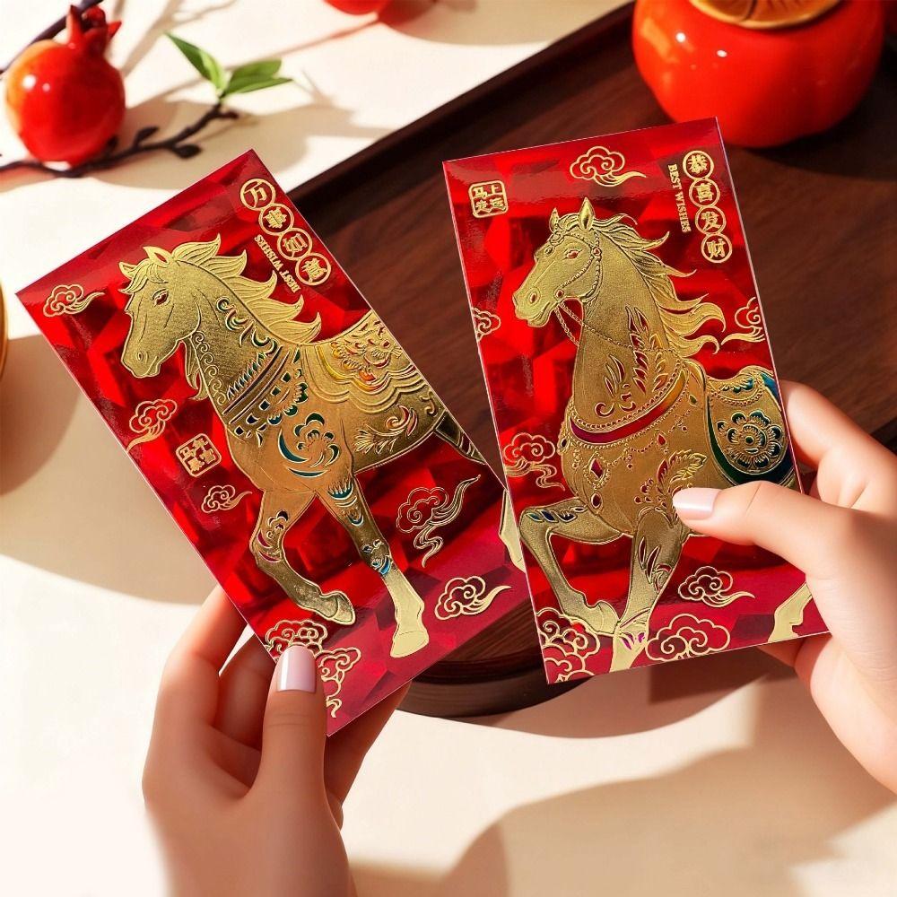6Pcs/Set Traditional 2026 New Year Red Envelope Paper Spring Festival Envelope  Spring Festival