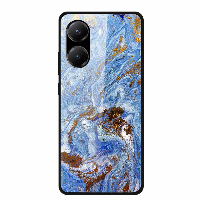 Закаленное Стекло Чехол для Poco X7 Pro Задняя Крышка ПК Жесткие Ударопрочные Чехлы для Xiaomi PocoX7 Pro Funda Мраморная Текстура Модный Coque