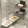 Bathroom Soap Tray Hole Free Wall Mounted Soap Sponge Holder Organizer Accessories Kitchen Soap Holder