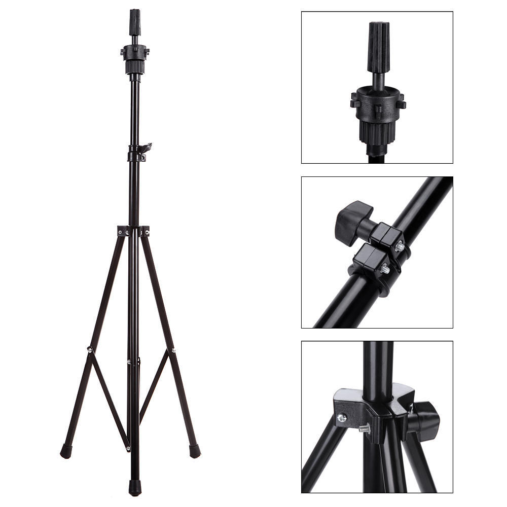 Adjustable Metal Tripod Stand Holder Hairdressing Training Head Mold Wig Mannequin Stand