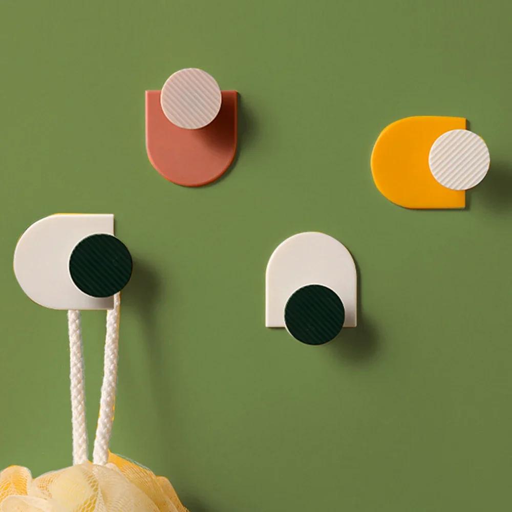 4 шт. - Премиальные самоклеящиеся настенные крючки - Легкая установка, Экономия места, Крючки для полотенец/одежды для подвешивания шляп в ванной, кухне или спальне