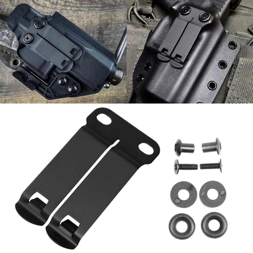 Stainless Steel Holster Clip Set K Sheath Waist Clip Accessories Knife Sheath Back Clip Scabbard Carrying Pocket Clip