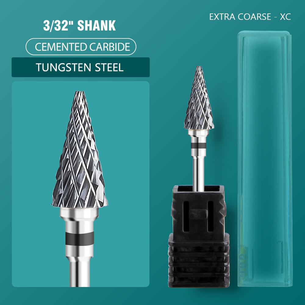 5 In 1 Carbide Tungsten Nail Bit Dual Rotation Volcano/Tornado Milling Cutters Fast Remove Acrylic Hard Gel ManucureTools