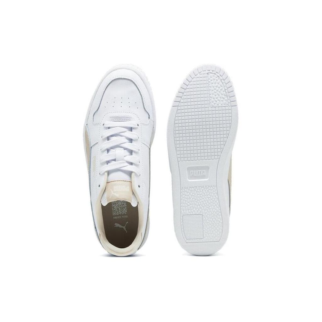 Puma Carina Кроссовки на толстой подошве Удобные Прочные Легкие Низкие Женские кроссовки Молочно-белые 389390-26