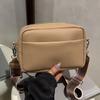 2025 Lychee Pattern Trendy Women's Bag New Solid Color Messenger Bag Women's High-end Shoulder Small Square Bag