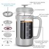 Easyworkz Heat-Resistant Glass French Press for Coffee & Tea, Soft Grip, 1000ml (8 Cups), Light Gray