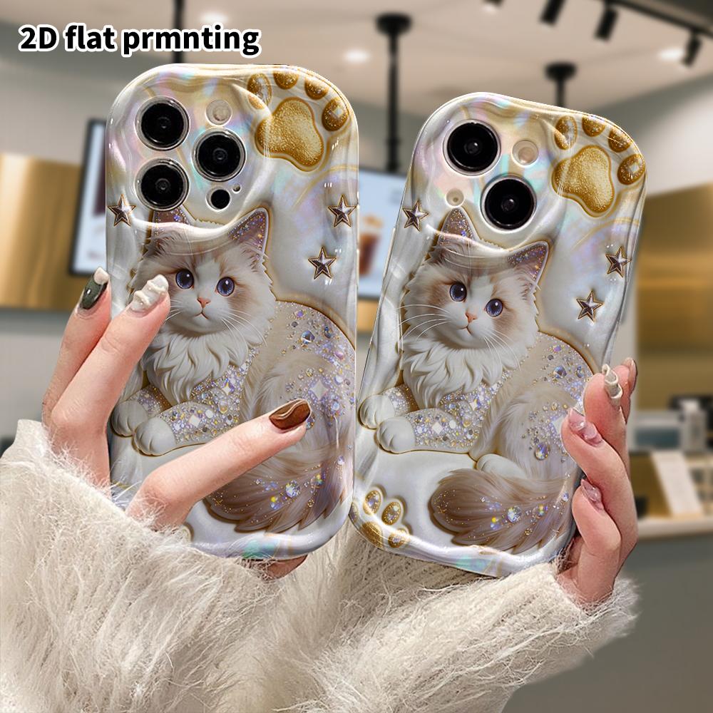 Phone Case: 2D flat, suitable for iPhone 18, 17, 16, 15, 14, 13, 12 Pro protective case, phone decoration, Ragdoll cat, Halloween and Christmas gifts