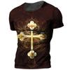 Летняя футболка мужская с рисунком Иисуса, одежда большого размера, повседневная мужская винтажная футболка с круглым вырезом, крошин, топы с 3d принтом, пуловер в стиле хип-хоп