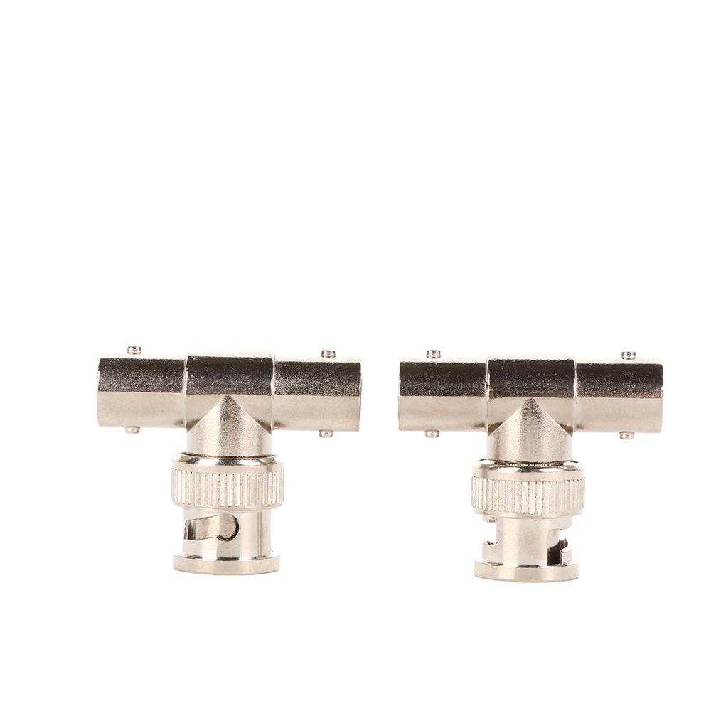 For CCTV Camera DVR Video Monitoring Plug 3 Way T Splitter Adapter Conversion Head BNC Connector