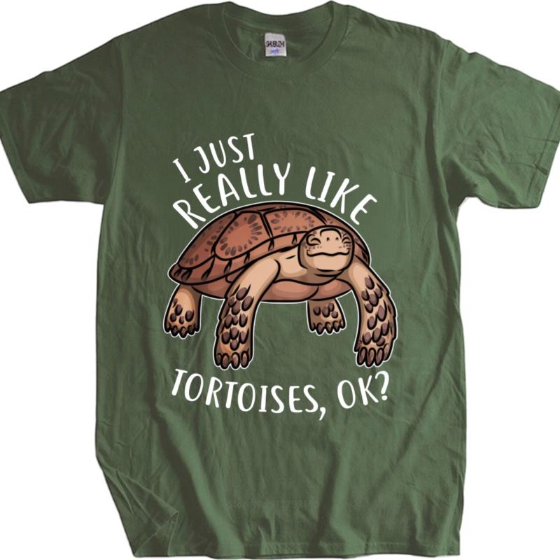 Unisex Tshirt Breathable For men Round Neck t shirt Casual I Just Really Like Tortoises Ok Everyday For her tops Trendy Tshirt