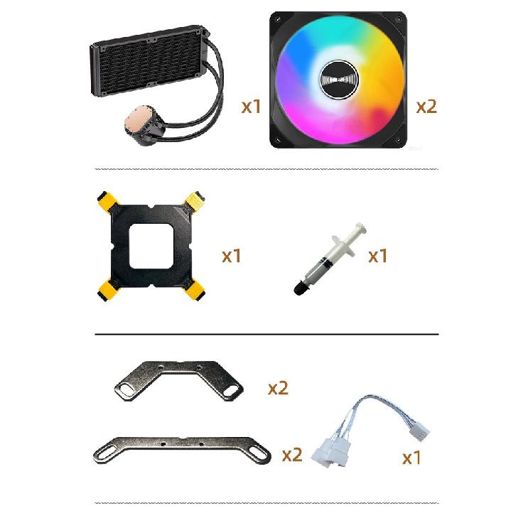 TEUCER AF-120 Water Cooler 12cm RGB Fan Processor Heatsink 120mm PC Water Cooling Radiator For intel 2011/1700/155X AMD AM4 AM5