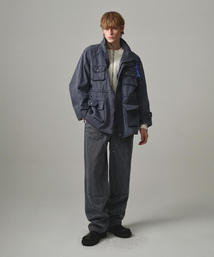 MOONSUN Unisex, Washed Cinch-Back Pants / Navy
