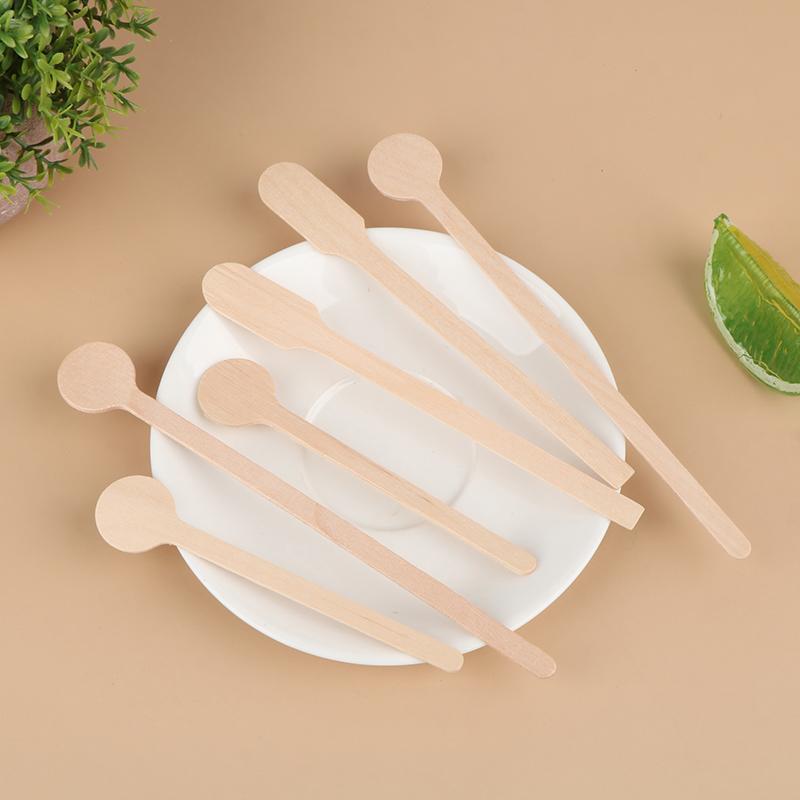 100 шт. деревянных палочек для размешивания кофе, холодных напитков, размешивателей, биоразлагаемых столовых приборов, кофейных палочек