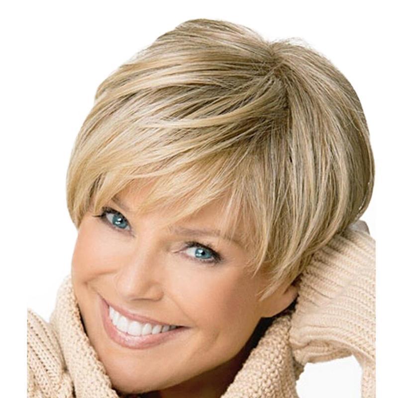 Светло-русый мальчик с короткой стрижкой пикси, прямой косплей, полный парик для белых женщин