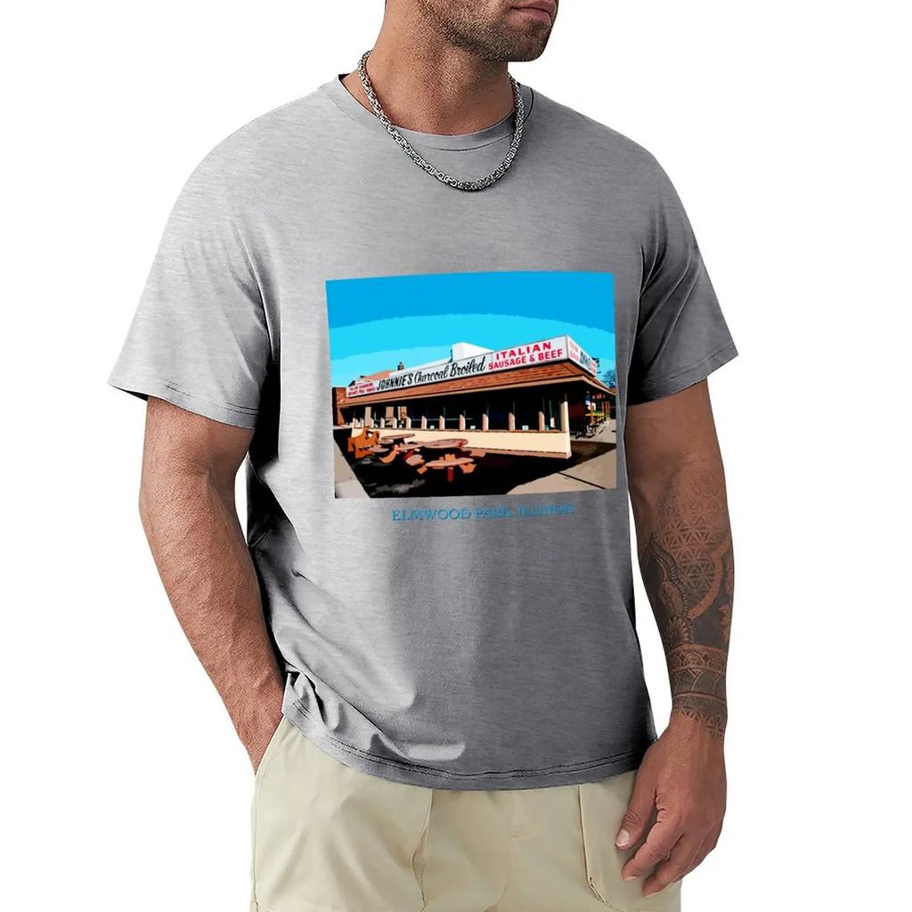 Johnnies Beef Elmwood Park Chicago Food Classic TShirt Blouse sweat Mens tshirts