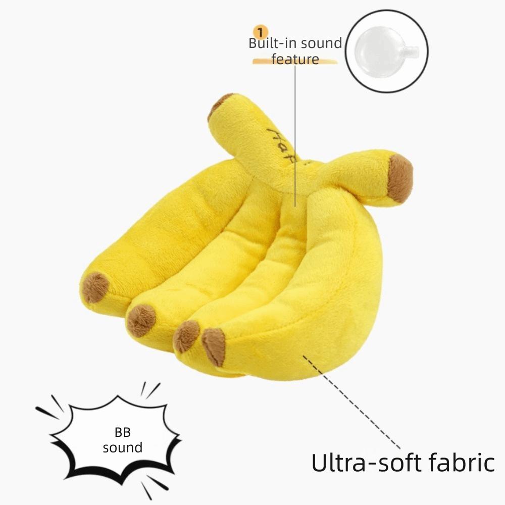 Yellow Squeaky Dog Toy Plush Banana Pet Interactive Toys Funny Pet Chew Plush Toy Gift