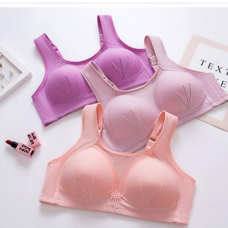 The New Large Size and Thin Section Gather Beautiful Back Bra No Steel Ring Underwear Big Breasts Show Small Anti-sagging Breast Bra Women